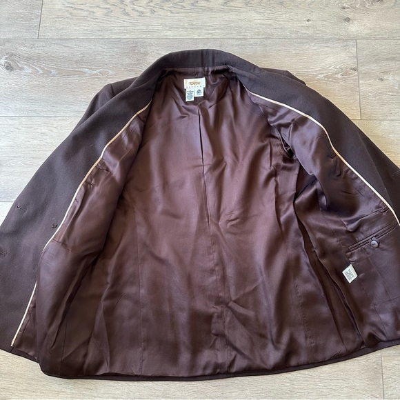 Vintage Talbots 100% Wool Brown Blazer Jacket Sz 6 - Picture 5 of 6